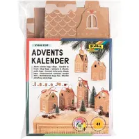 Generisch Folia 9385 - Adventskalender-Set "Hygge Dorf" - Bastelset zum Selbermachen mit Geschenkboxen zum Befüllen - Wiederverwendbar