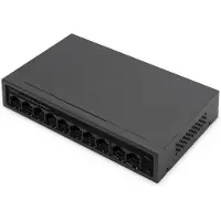 Digitus 8+2-Port Fast Ethernet PoE Netzwerkswitch, Desktop, unmanaged, 60 W, af/at, Managed, Fast Ethernet (10/100), Vollduplex, Power over Ethernet (PoE)