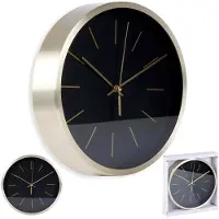 By Lille Vilde Wanduhr Uhr Zimmeruhr Wohnzimmeruhr Küchenuhr schwarz und goldfarben 25 cm