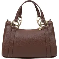 Love Moschino Love Handtasche braun genarbt Dekorglieder Zip