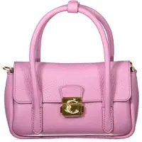 Coccinelle C-Me Lock Mini Handtasche violett genarbtes Leder
