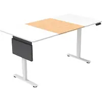 HOME DELUXE höhenverstellbarer Schreibtisch I Ergonomisches Design in Weiß/Holz, 120 x 60 cm für Homeoffice und Büro