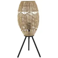 HOME DELUXE Tischlampe aus Jute KIKO - Natur | Boho Tischlampe, Skandi Tischlampe, Jute Tischlampe