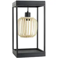 HOME DELUXE Tischlampe ZITA - Schwarz | Tischleuchte Nachttischlampe Tischlicht