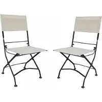 Garden Pleasure Klappstuhl "TRIEST", beige (beige, schwarz, beige), B:45cm H:89cm T:58cm, Kunststoff, Stühle, Klappstuhl, 2er Set