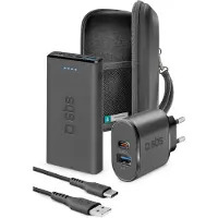 SBS Always on Charge KIT, 10000 mAh, Schwarz