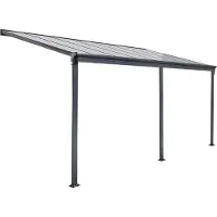 HOME DELUXE Terrassenüberdachung 557 x 303 x 226 / 278 cm (Grau)