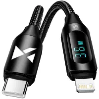 Wozinsky USB-C-Kabel – Lightning WUCLC1 mit LED-Anzeige 36 W 1 m – Schwarz