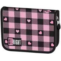 St. Majewski Federmäppchen mit Doppelklappe PC-03 Pink Straight Checkered