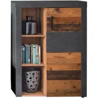 Trendteam Wohnen Stauraumelement Indy Graphit Grau Matera-Old Wood NB/Old Wood NB 87 x 118 x 34 cm