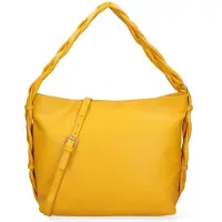 Gave Lux Umbria Damen-Schultertasche aus echtem Sauvage-Leder mit verstellbarem Lederriemen Beige UNICA 31x26x12 cm