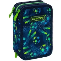 Astrabag Dreifach-Schulstiftetui Mit Drei Fächern Und Schulzubehör Im Football-Design