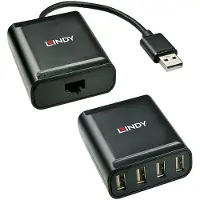 Lindy 42679, USB 2.0, RJ-45, USB 2.0, Schwarz, Metall, 52 mm, 60 mm
