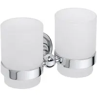 Bemeta Retro Doppelzahnbürstenhalter 10x7cm Chrom/Glas