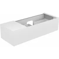 Keuco EDITION 11 Waschtischunterschrank, 1 Frontauszug, Waschtischposition rechts, mit LED-Innenbeleuchtung, 1400x350x535mm, 31164270100, Korpus/Front: Weiß Lack Seidenmatt / Weiß Glas satiniert