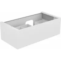 Keuco EDITION 11 Waschtischunterschrank für Einbauwaschtische, 1 Frontauszug, Waschtischposition rechts, mit LED-Beleuchtung, 1050x350x535mm, 31254370100, Korpus/Front: Trüffel Strukturlack / Trüffel
