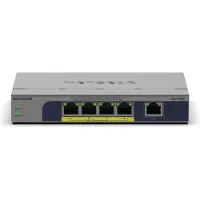 Netgear GS105P, Unmanaged, Gigabit Ethernet (10/100/1000), Vollduplex, Power over Ethernet (PoE), Desktop-/Wandmontage