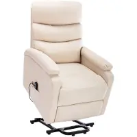 vidaXL Massagesessel mit Aufstehhilfe Creme Stoff
