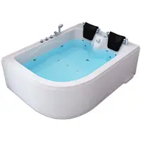 HOME DELUXE - Whirlpool Badewanne BLUE OCEAN XL 180 x 120 cm links Weiß
