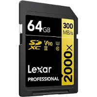 Lexar Professional 2000x, 64 GB, SDHC, Klasse 10, UHS-II, 300 MB/s, 260 MB/s