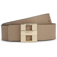 HUGO Wendegürtel "Zita Sr35", Damen, Gr. 95, beige (medium beige 265), Leder, unifarben, Gürtel Wendegürtel, aus genarbtem und glattem Leder