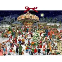 Sonstige Verlage Wand-Adventskalender - Nostalgischer Weihnachtsmarkt
