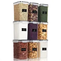 Sensahome Vorratsdosen - 1,6 Liter - Set mit 9 Stück – Luft- und wasserdicht – Transparent/Durchsichtig - BPA-frei – Stapelbar - Spülmaschinenfest