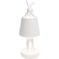 Kare LED-Akkutischleuchte Animal Rabbit, weiß, IP54, 29cm