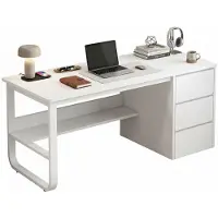Rebiko Jugend Computer Schreibtisch Weiss Skandinavischen Stil Grosse Regale 100Cm