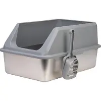 Beeztees Zilva Katzentoilette Edelstahl/Kunststoff Grau 60x40x30
