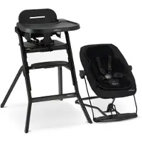 Deryan Curve Luxe Hochstuhl - Newborn Set - Babywippe & Sitzkissen - Schwarz