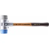 HALDER SIMPLEX Schonhammer Ø 30 mm TPE-soft blau / TPE-mid grau mit Aluminiumgehäuse