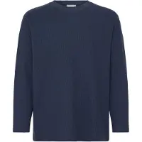 !Solid Langarmshirt SOLID "Langarmshirt SDDanton Waffle", Herren, Gr. L, blau (insignia blau), hüftbedeckend, Shirts Langarmshirt