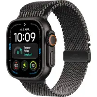 Apple Watch Ultra 4 Milanaise Armband Titan, Schwarz, Schwarz, 49mm, Medium