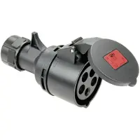 Pce 225-6ttx CEE-Kupplung 32A 5p 6h IP44/IP54 TT SHARK schwarz 2256ttx