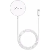 XLayer Ladegerät MagFix Pro Magsafe Wireless Charging Pad kompatibel 15W Weiß