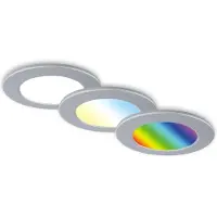 Briloner LED Einbauleuchten Bad RGB Fernbedienung dimmbar IP65 Ø9,2cm chrom 4,8W