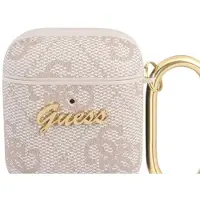 GUESS GUA24GSMP AirPods 1/2 Cover Pink/Pink 4G Script Metal Kollektion