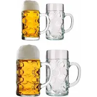 Stölzle Bierkrug "Bierkrüge Isar 0,5l + 1l 4er Set transparent" Erhöhte Bruchfestigkeit, Spülmaschinengeeignet