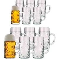 Stölzle Bierkrug STÖLZLE "Bierkrüge Isar 0,5l + 1l 12er Set transparent", bunt (transparent), B:2cm H:2cm, Glas, Trinkgefäße, Bierkrug, Erhöhte Bruchfestigkeit, Spülmaschinengeeignet