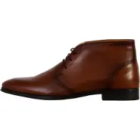 Redskins Leder Stiefeletten mit Schnürung, flacher Absatz, runde Schuhspitze