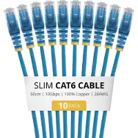 StarTech.com .com N6PAT50CMBLS10PK, 0,5 m, Cat6, U/UTP (UTP), RJ-45, RJ-45, Blau