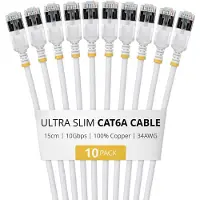 StarTech.com .com 6ASTP34WHS15CM10PK, 0,15 m, Cat6a, U/FTP (STP), RJ-45, RJ-45, Weiß