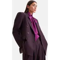 Seidensticker Jackenblazer , Damen, Gr. 40, lila (burgundy), 64% Polyester, 31% Viskose, 5% Elasthan, unifarben, Blazer Jackenblazer