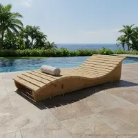 TUGA-Holztech Holzliege Wellenliege Waldsofa Relaxliege Gartenliege "Relax-Gertl" (Zirbe) 1-teilig Liegebreite 80cm Himmelsliege