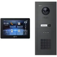 Goliath 2-Draht modulare Video Türsprechanlage Unterputz Set für 1 Familienhaus 1x 7 Monitor + KeyPad & Feedback Modul Schwarz 1 Familienhaus Anthrazit