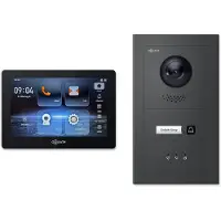 Goliath 2-Draht modulare Video Türsprechanlage Unterputz Set für 1 Familienhaus 1x 7 Monitor + Feedback Modul Schwarz 1 Familienhaus Anthrazit