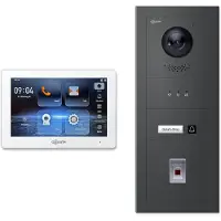 Goliath 2-Draht modulare Video Türsprechanlage Unterputz Set für 1 Familienhaus 1x 7 Monitor 1 Familienhaus Anthrazit + Fingerprint & Feedback Modul Weiß
