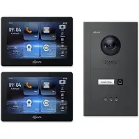 Goliath 2-Draht modulare Video Türsprechanlage Unterputz Set für 1 Familienhaus 2x 7 Monitor + Feedback Modul Schwarz 1 Familienhaus Anthrazit