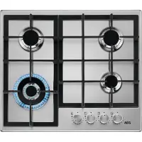 AEG HGB64420SM, Edelstahl, Integriert, 60 cm, Gaskochfeld, Edelstahl, 4 Zone(n)